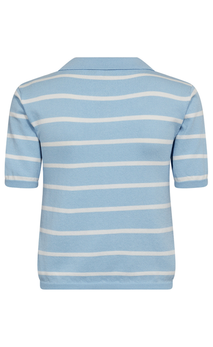 A-View Strik - Elo Polo - Light Blue/White Stripe