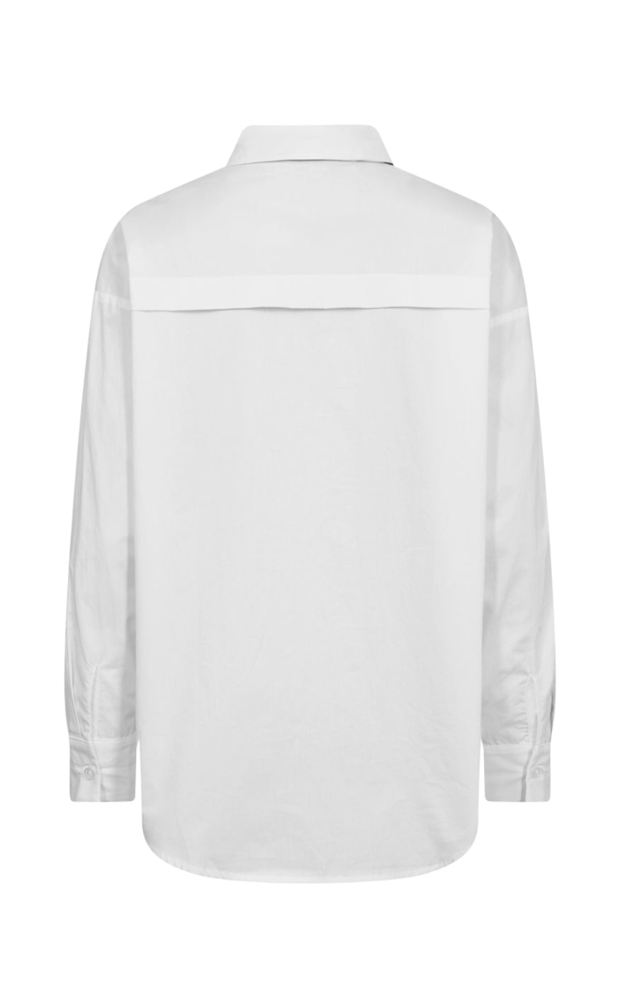 Freequent Skjorte - Fiva - Star Off-white w. Navy Blazer