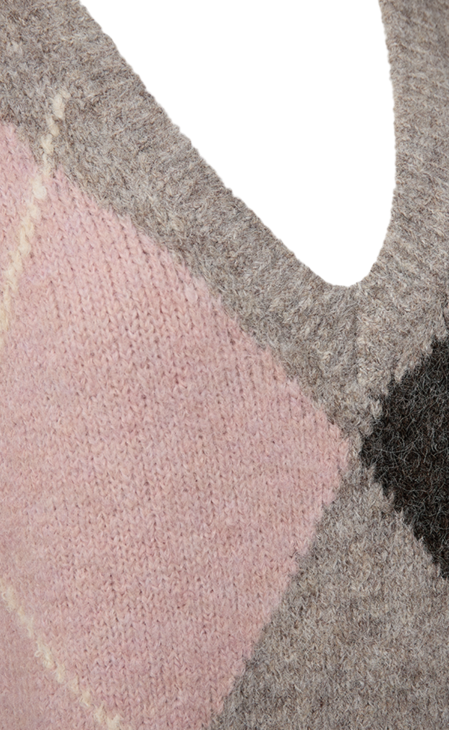 Freequent Vest - Grslulu Argyle - Desert Taupe Mel w Pale M Mel.