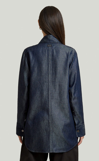 G-STAR Skjorte - Step Hem Pocket Wmn - Rinsed