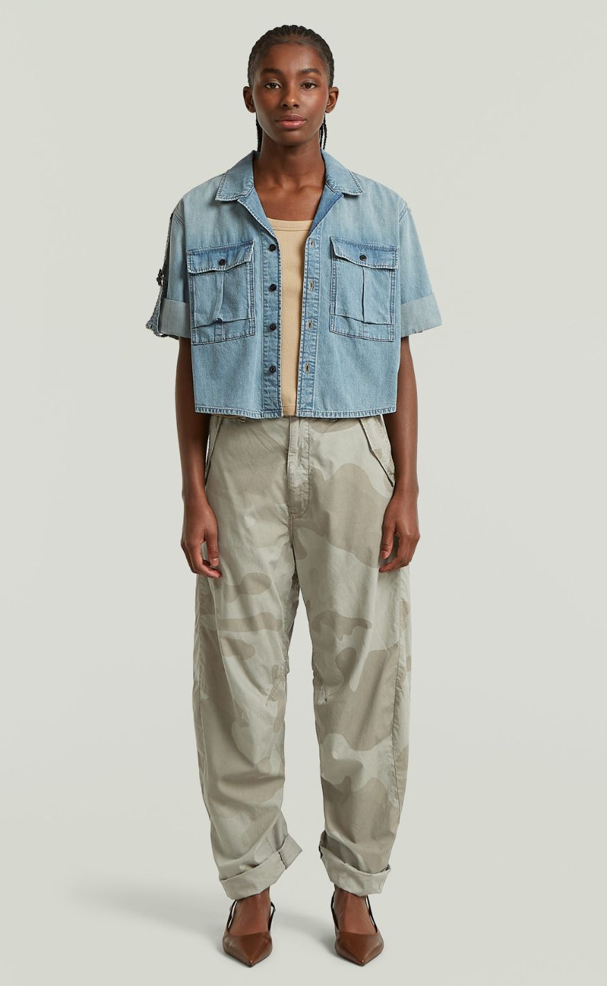 G-STAR Bukser - 3D Boyfriend Pants Wmn - It Orphus/Summer Camo