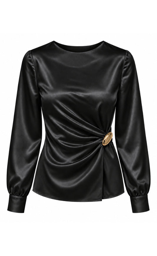 Say INA Copenhagen Bluse - Safira Buckle - Black