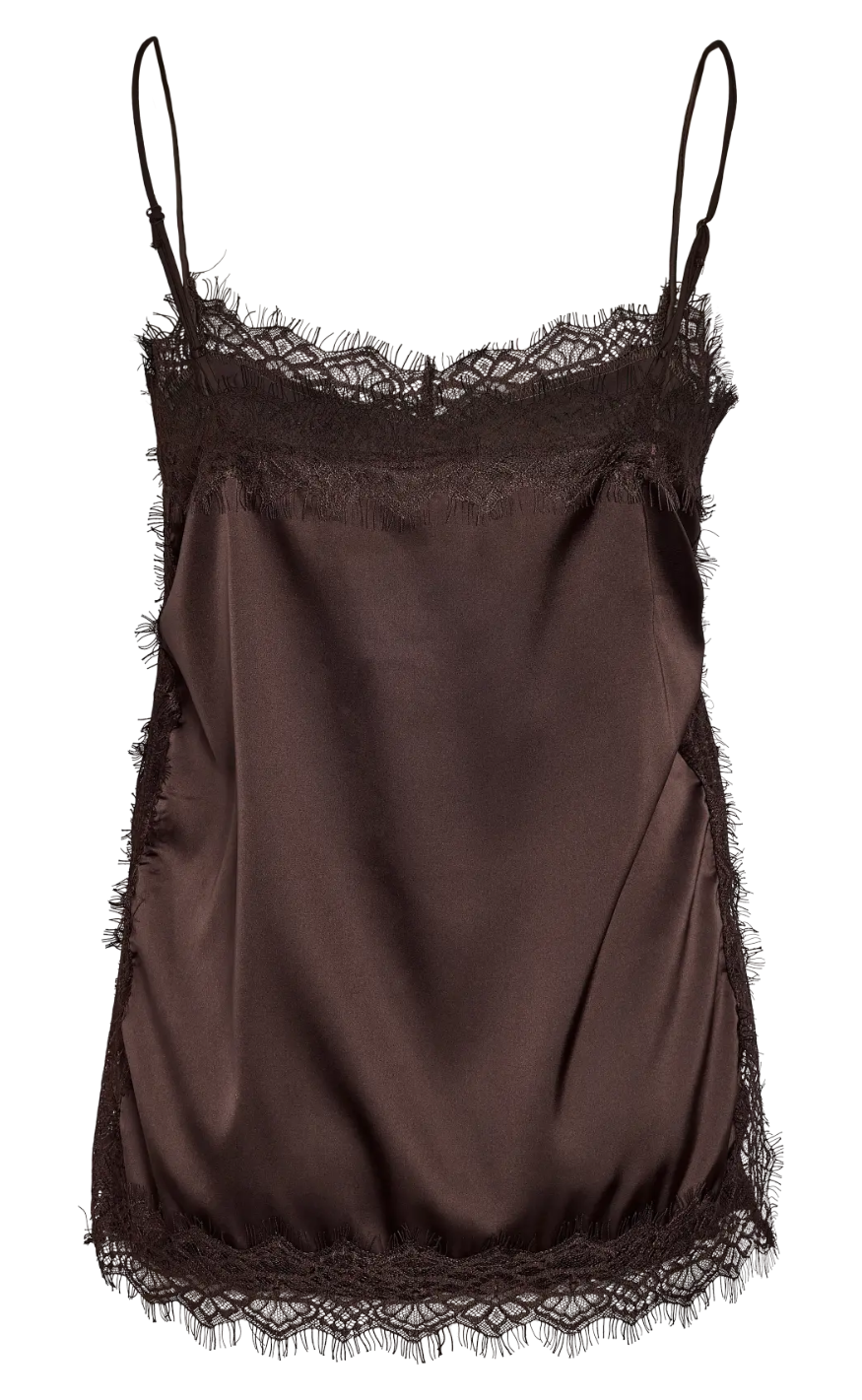 Noisy May Top - Louise - Chocolate Brown