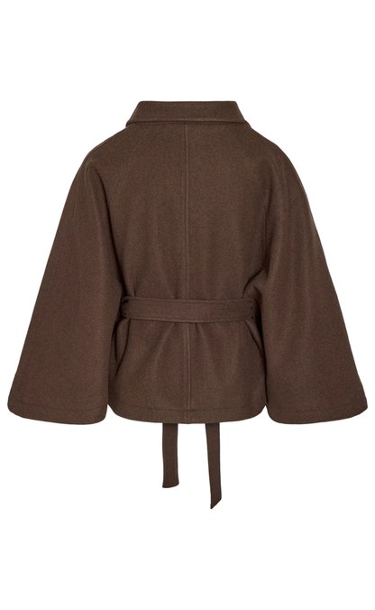 Noisy May Jakke - Lucy Cape - Chocolate Brown Melange