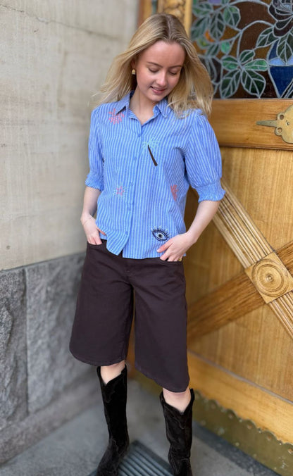 Sisters Point Skjorte - ISOLA-SS14 - Blue Stripes Beach