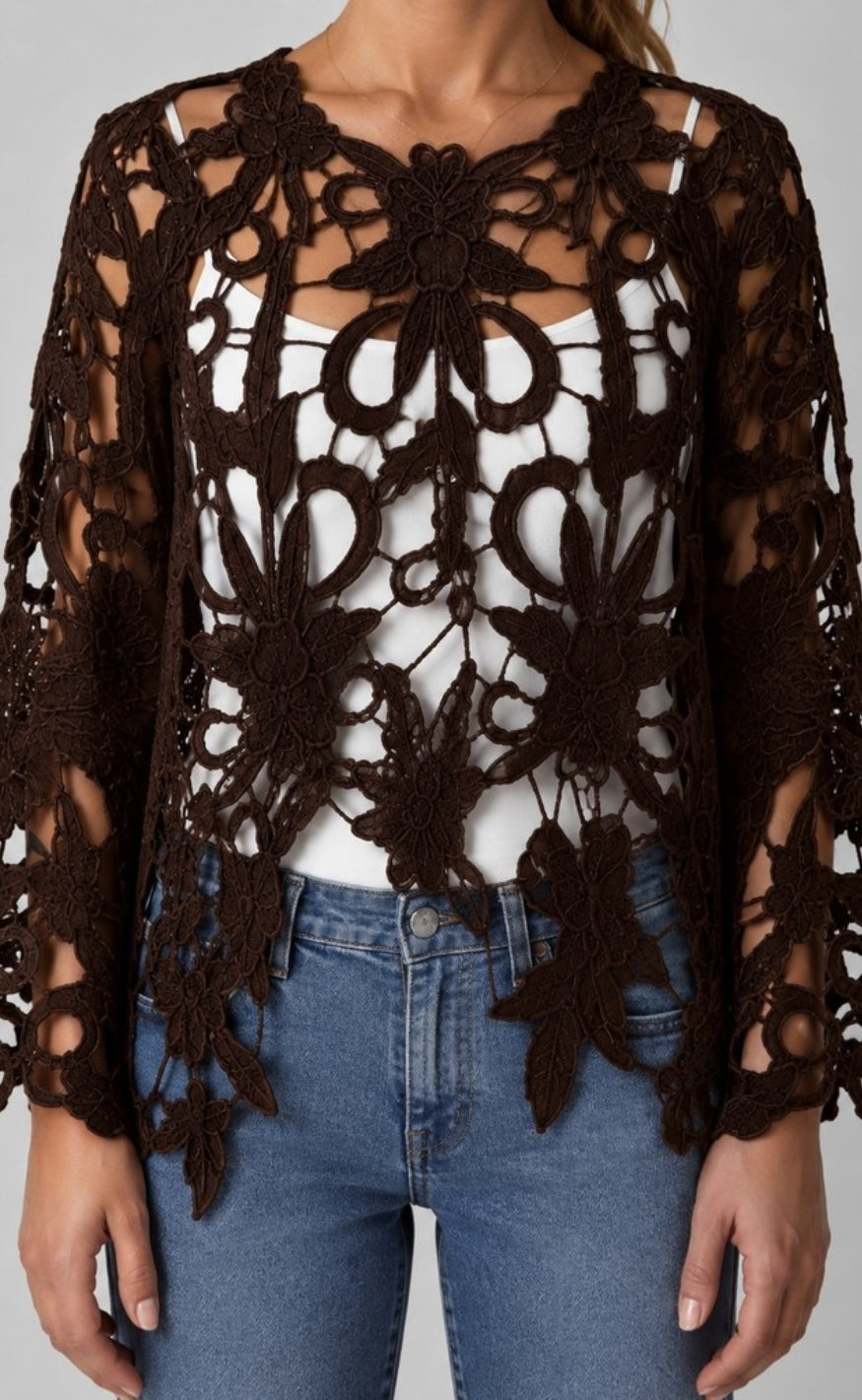 Tim & Simonsen Bluse - Gudrun Lace - Dark Brown