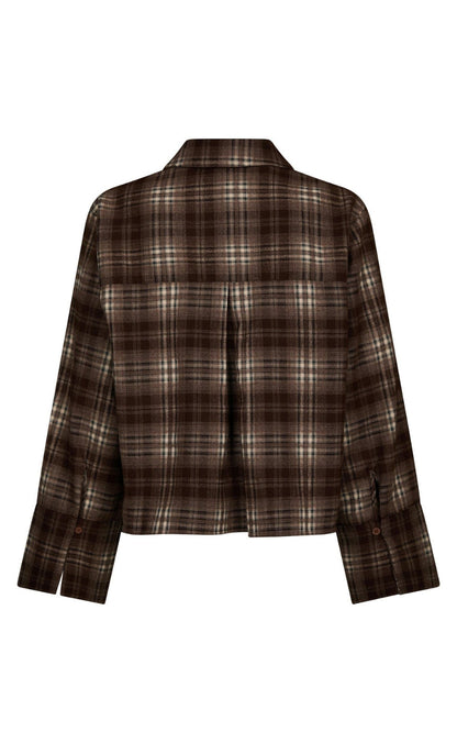 Neo Noir Skjorte - Jaylin Flannel Check - Warm Grey