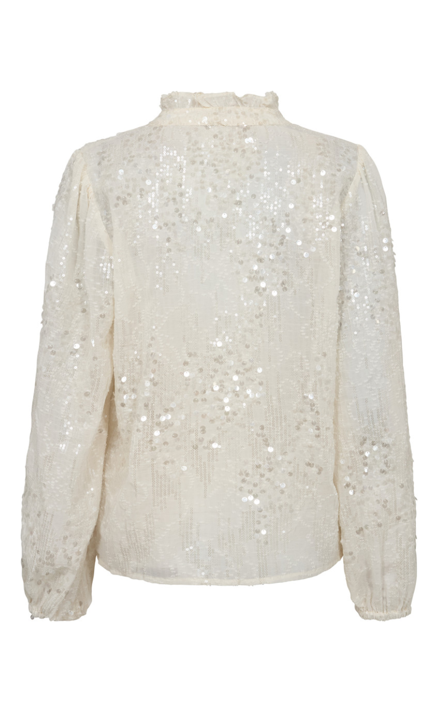 A-View Bluse - Grete Sequin - Off White