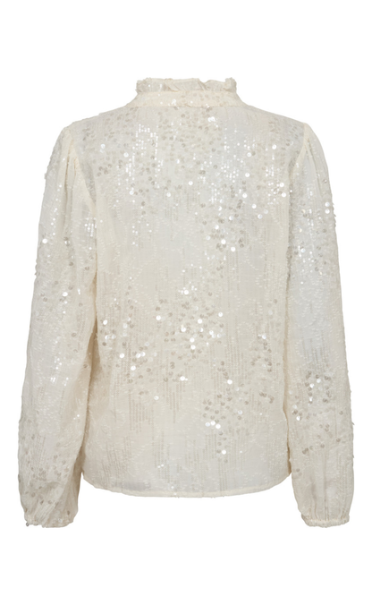 A-View Bluse - Grete Sequin - Off White