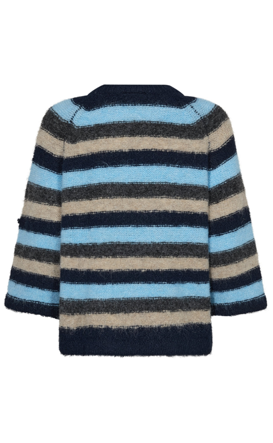 Freequent Strik - Grslulu Stripe - Navy Blazer w. Chambray Bl Mel