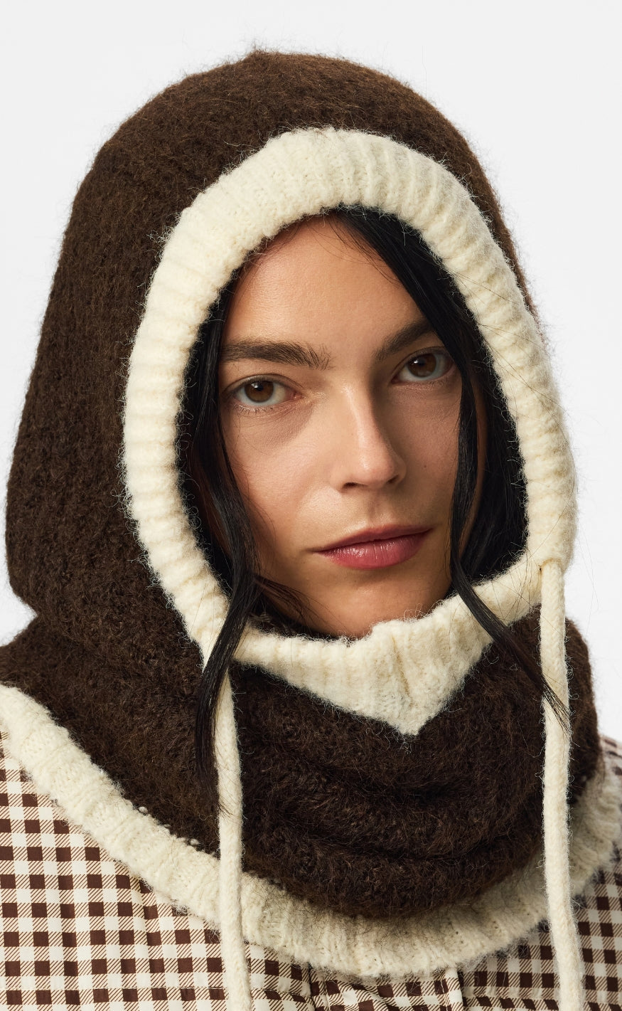 Pieces Balaclava - Nambi - Hot Fudge Whitecap Gray Contrast