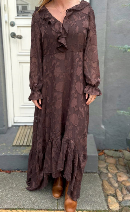 Say INA Copenhagen Kjole - Luna Elegance - Dark Brown Flower