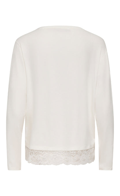ONLY Bluse - Moster Lace - Cloud Dancer Tone