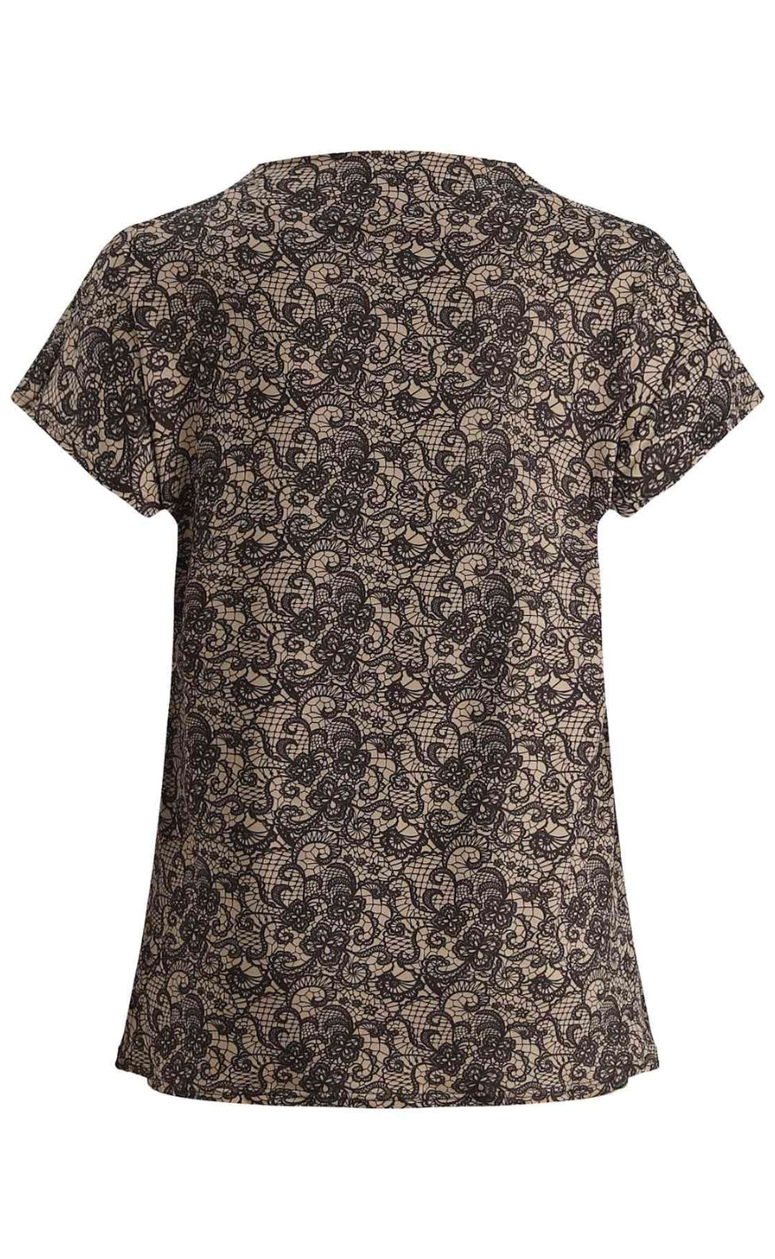 Liberte T-shirt - Alma - Mocca Brown Lace