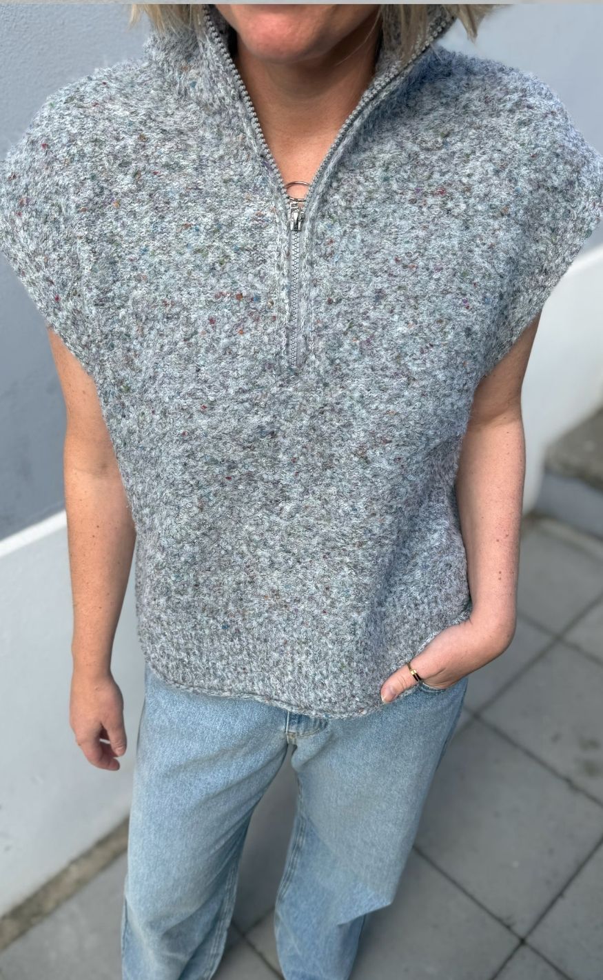 Freequent Vest - Grsnemes - Dark Grey Melange