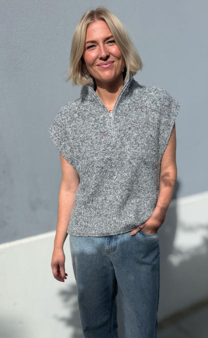 Freequent Vest - Grsnemes - Dark Grey Melange