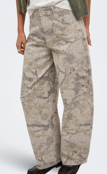 ONLY Bukser - Taylor-Banu Camo Barrel - Oatmeal
