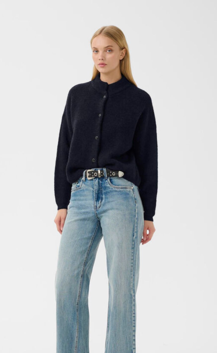 Gestuz Cardigan - Alpha Short - Navy Melange