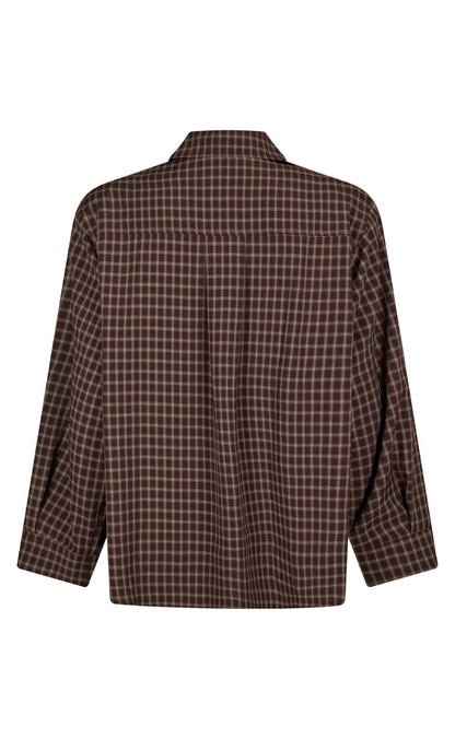 Neo Noir Skjorte - Anella Check - Chocolate Plum