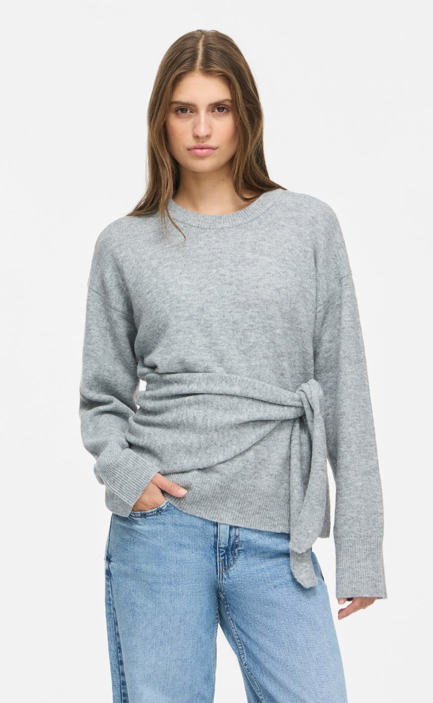 Noisy May Strik - Sabrina Scarf - Medium Grey Melange