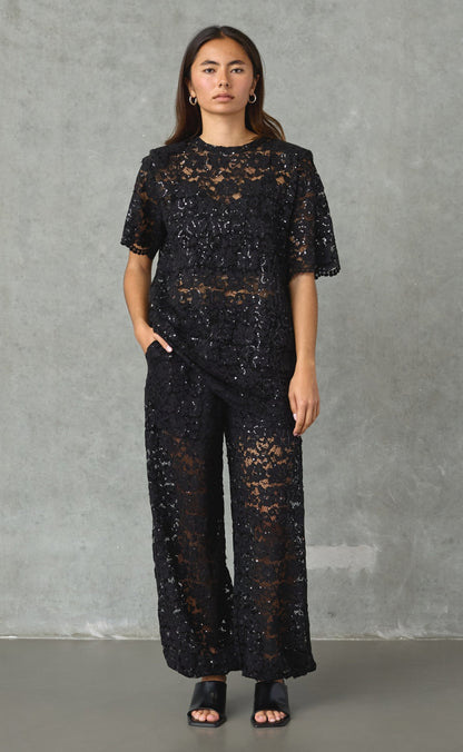 Love & Divine Kjole - Love1630 - Black Lace Sequins