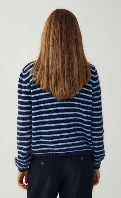 Noella Cardigan - Metrice - Blue Stripe