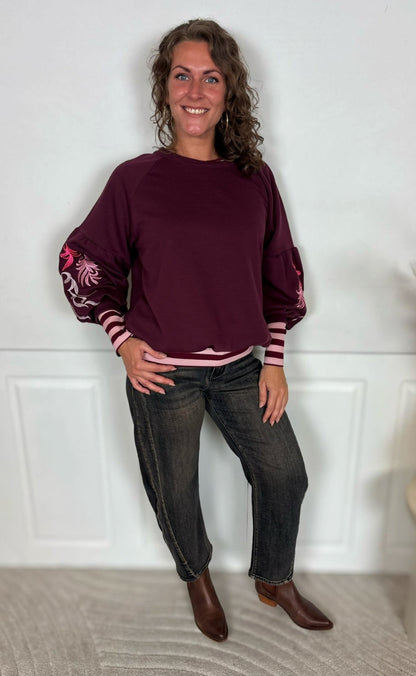 Marta Du Chateau Sweatshirt - Luretta - Wine