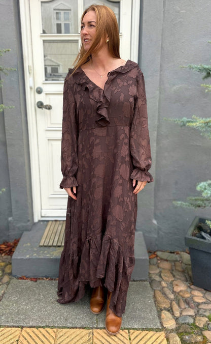 Say INA Copenhagen Kjole - Luna Elegance - Dark Brown Flower