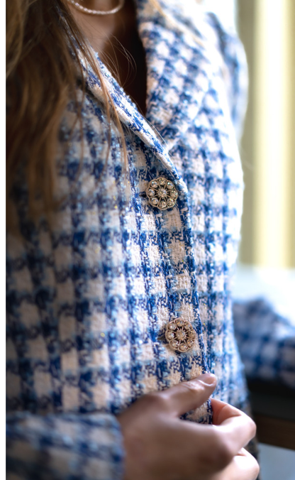 A-View Blzaer - Carly - White W. Blue