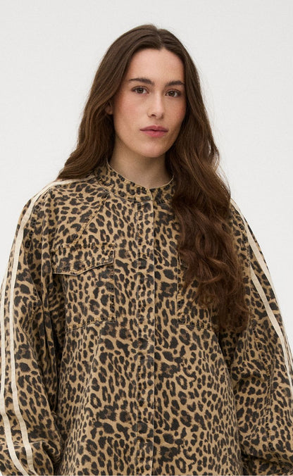 Gossia Jakke - Basma - Leopard Print/Cream Stripe