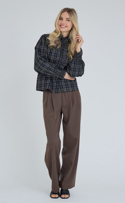A-View Skjorte - Clova Check - Army/Black