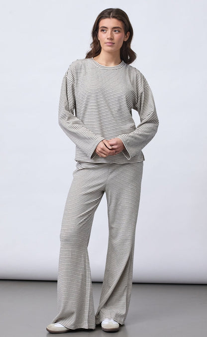 Sisters Point Bluse - VALTE-LS - Fog/Black Stripe