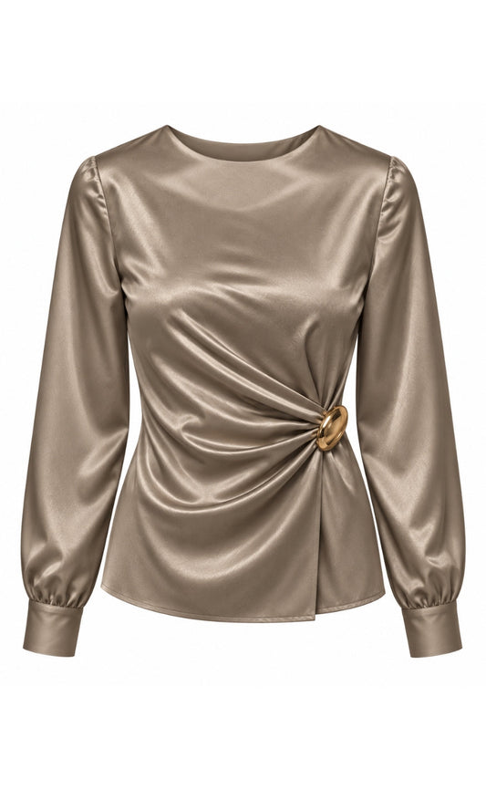 Say INA Copenhagen Bluse - Safira Buckle - Taupe