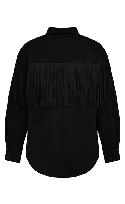 A-View Skjorte - Suede Fringle - Black