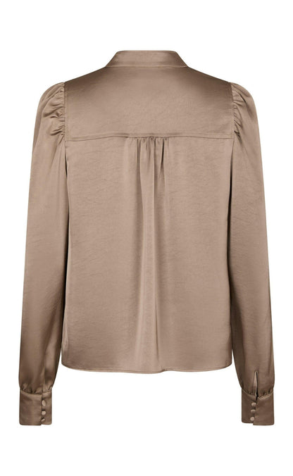 Neo Noir Bluse - Rosslyn Heavy Sateen - Dark Taupe
