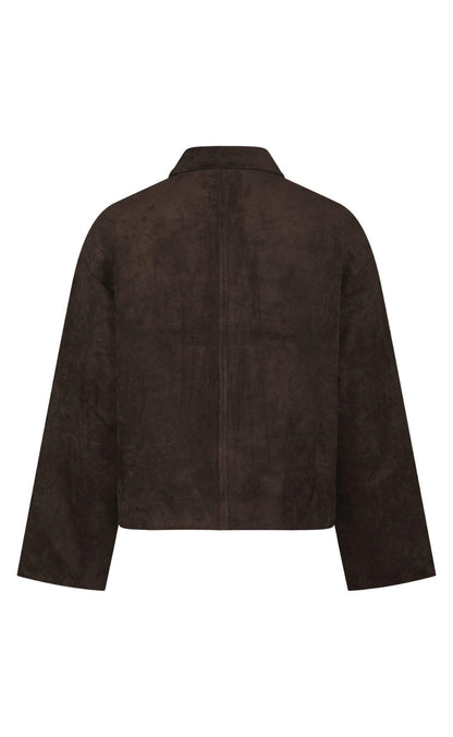 Neo Noir Jakke - Titan Faux Suede - Dark Brown