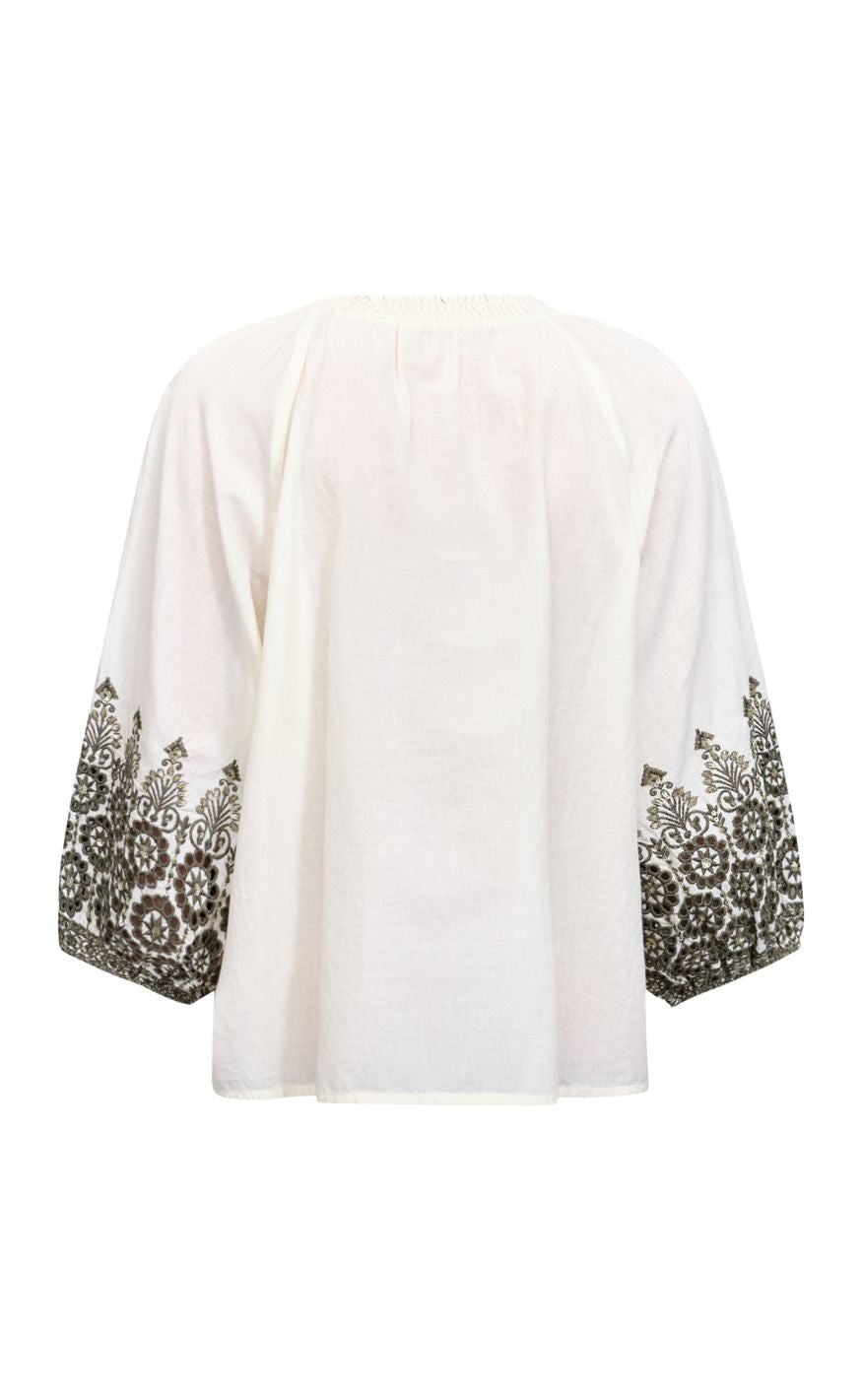 Love & Divine Bluse - Love1504 - Cream/Khaki