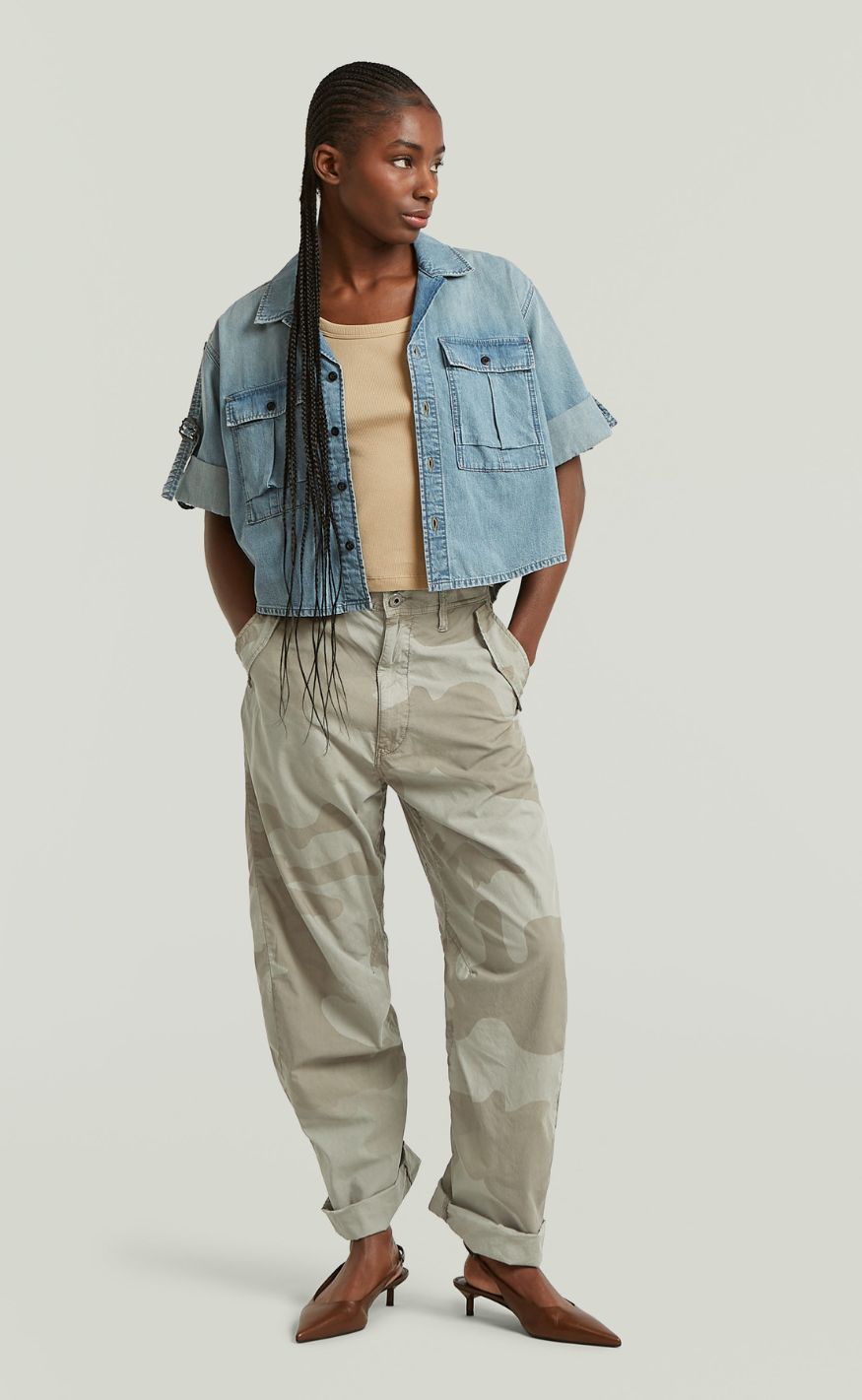 G-STAR Bukser - 3D Boyfriend Pants Wmn - It Orphus/Summer Camo