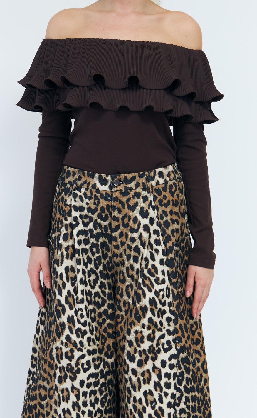Cras Bluse - Flounce - Chocolate Martini