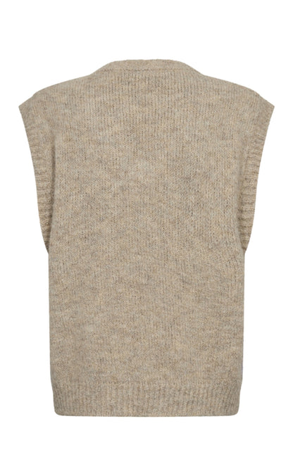 Freequent Vest - Grslulu Argyle - Oyster Grey Mel w. Iris Mel.