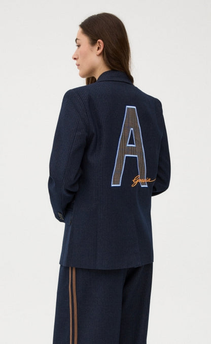 Gossia Blazer - Beatrice Jo - Navy Blue Stripes