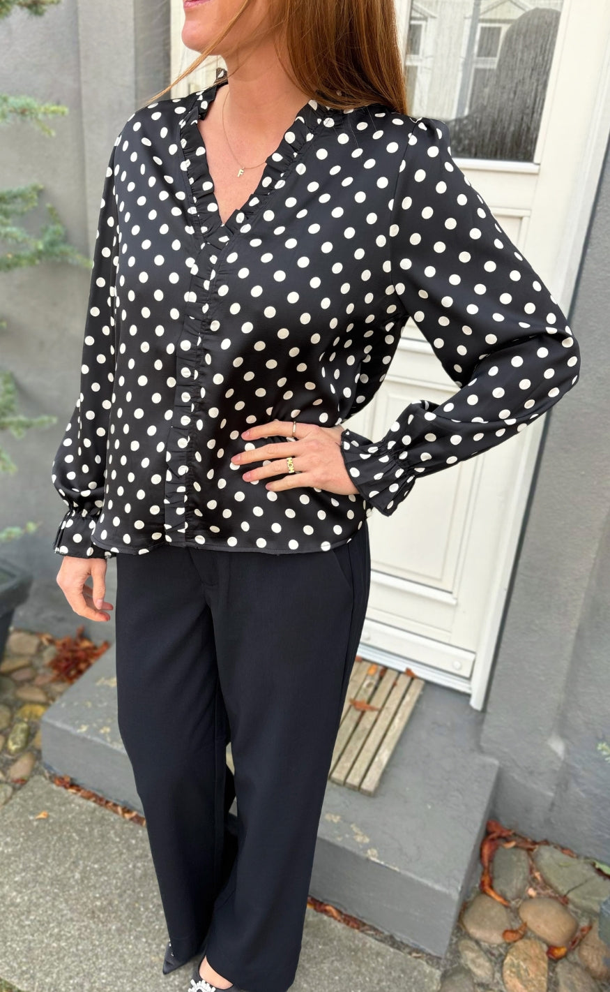 Say INA Copenhagen Bluse - Catja - Black W. White Dots