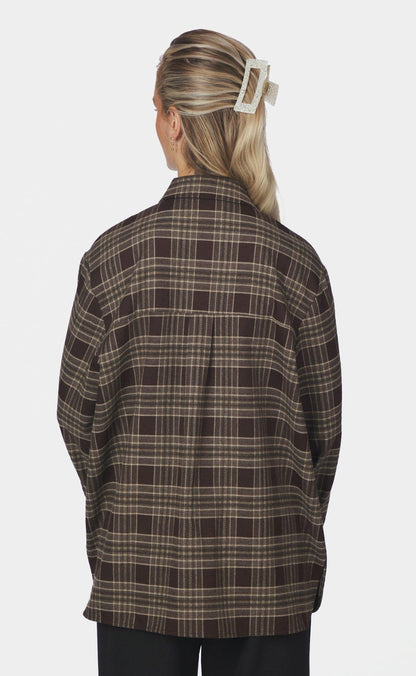 Neo Noir Skjorte - Dita Flannel Check - Brown