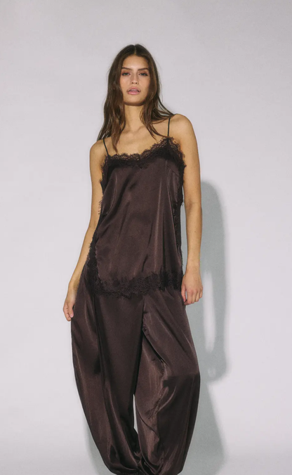 Noisy May Top - Louise - Chocolate Brown