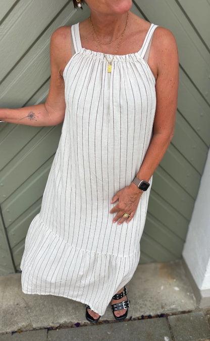 Marta Du Chateau Kjole - Avenia - Sabbia Stripe