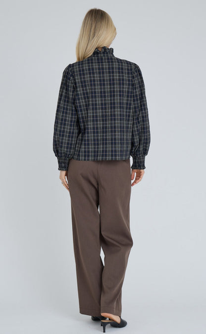 A-View Skjorte - Clova Check - Army/Black