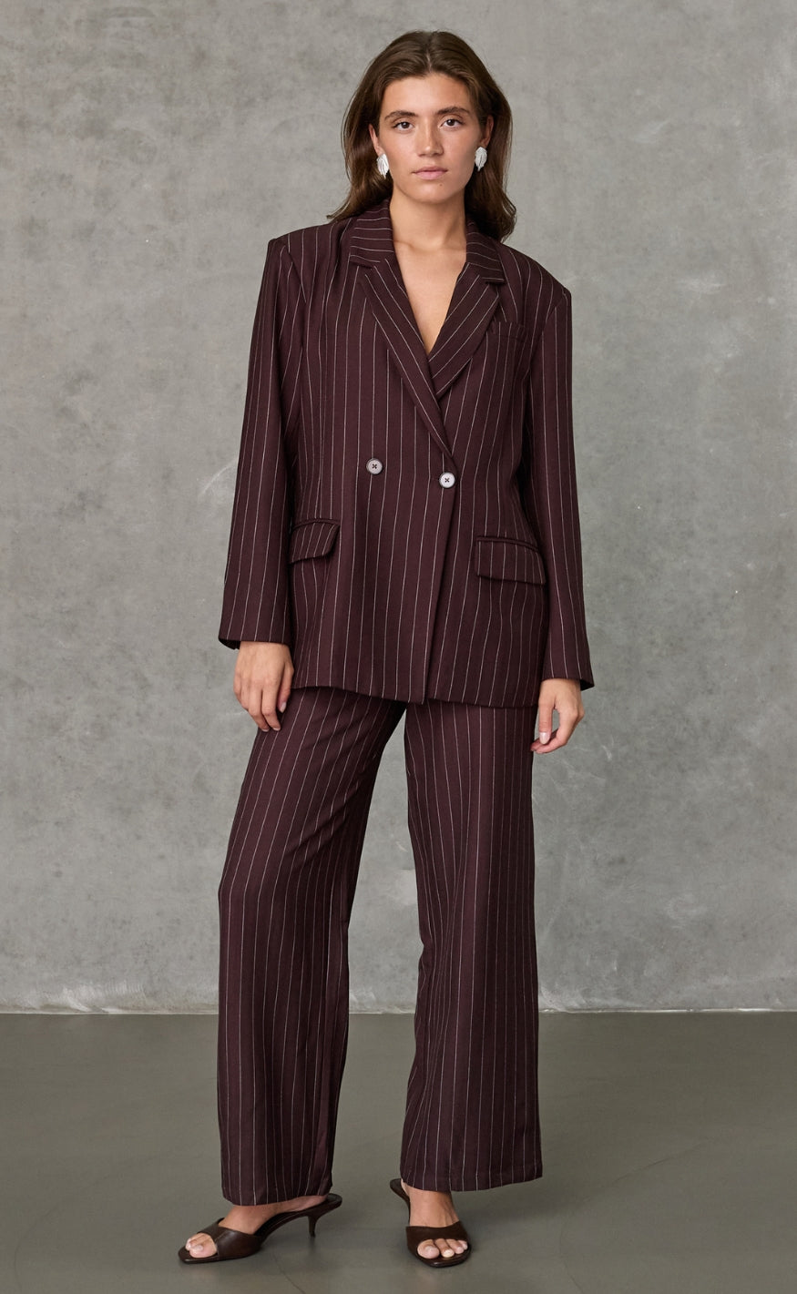 Love & Divine Blazer - Love1648 - Brown Pinstripes