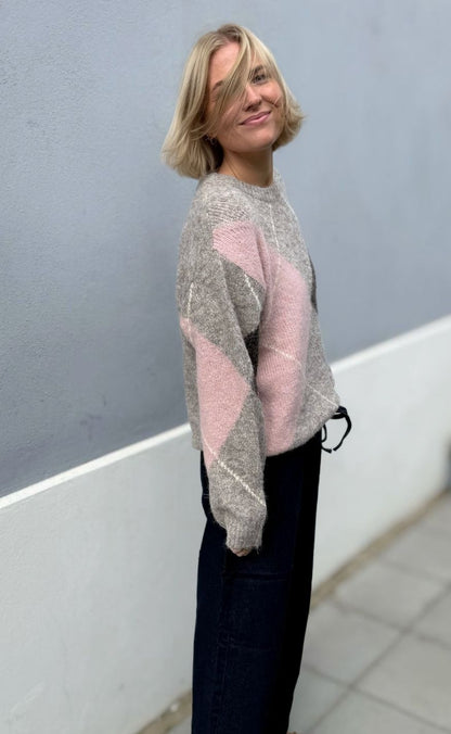 Freequent Strik - Grslulu Argyle - Desert Taupe Mel w. Pale M Mel.