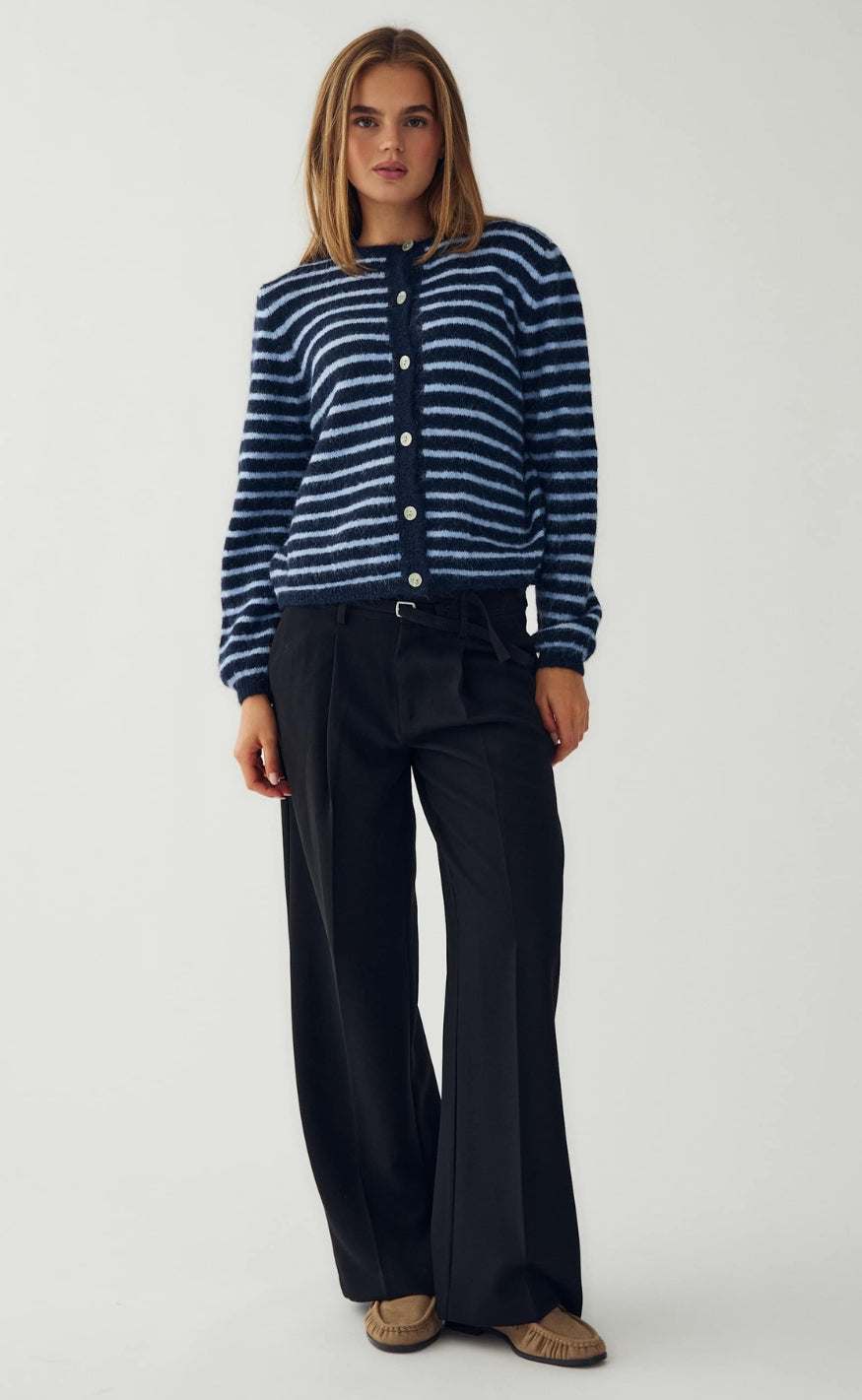 Noella Cardigan - Metrice - Blue Stripe