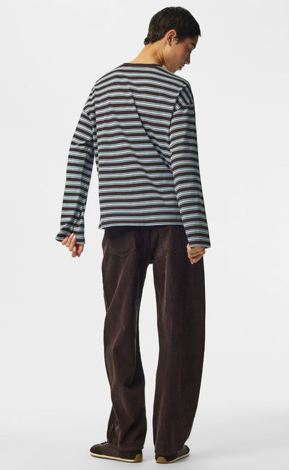 Pieces Bluse - Sadie - Ganache /Cashmere Blue/ Cloud Dancer